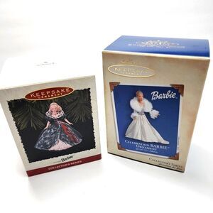 Hallmark Keepsake Christmas Ornaments Set of 2 Collectors Series Barbie